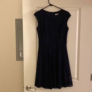 Lace overlay dress. Worn only once. US size 4. Navy